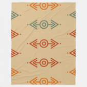 Aztec Geometric Blue und Orange Tribal Southwester Fleecedecke (Vorderseite)