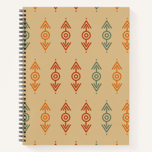 Aztec Geometric Blue und Orange Tribal Southwester Notizblock