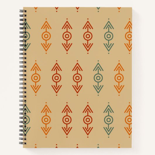 Aztec Geometric Blue und Orange Tribal Southwester Notizblock (Vorderseite)