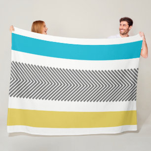 Aztec Geometric Blue Yellow Abstrakt Arrow Pattern Fleecedecke