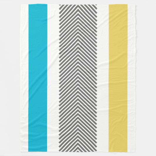 Aztec Geometric Blue Yellow Abstrakt Arrow Pattern Fleecedecke (Vorderseite)