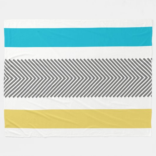 Aztec Geometric Blue Yellow Abstrakt Arrow Pattern Fleecedecke (Vorderseite (Horizontal))