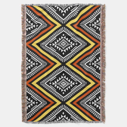 Aztec Geometric Boho Throw Blanket Decke (Vorderseite Vertikal)