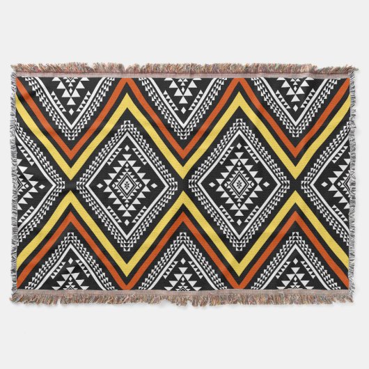 Aztec Geometric Boho Throw Blanket Decke (Vorderseite)