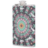Aztec Geometric: farbiges Zirkelmuster Flachmann (Links)
