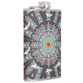 Aztec Geometric: farbiges Zirkelmuster Flachmann (Rechts)