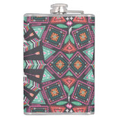 Aztec Geometric: farbiges Zirkelmuster Flachmann (Rückseite)