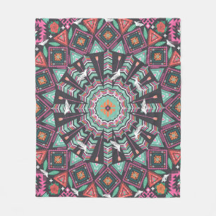Aztec Geometric: farbiges Zirkelmuster Fleecedecke