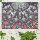 Aztec Geometric: farbiges Zirkelmuster Geschirrtuch (Gefaltet)