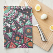 Aztec Geometric: farbiges Zirkelmuster Geschirrtuch (Viertel Falte)