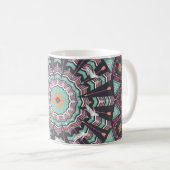 Aztec Geometric: farbiges Zirkelmuster Kaffeetasse (VorderseiteRechts)