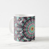 Aztec Geometric: farbiges Zirkelmuster Kaffeetasse (Vorderseite Links)