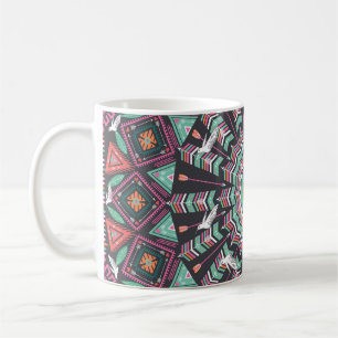 Aztec Geometric: farbiges Zirkelmuster Kaffeetasse