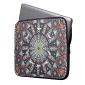 Aztec Geometric: farbiges Zirkelmuster Laptopschutzhülle (Vorderseite Links)