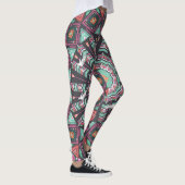 Aztec Geometric: farbiges Zirkelmuster Leggings (Rechts)