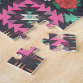 Aztec Geometric: farbiges Zirkelmuster Puzzle (Seite)
