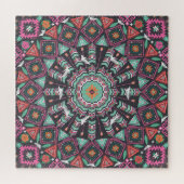 Aztec Geometric: farbiges Zirkelmuster Puzzle (Horizontal)