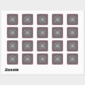 Aztec Geometric: farbiges Zirkelmuster Quadratischer Aufkleber (Blatt)