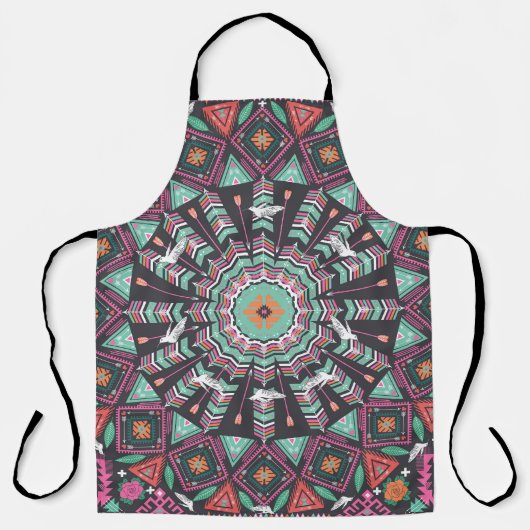 Aztec Geometric: farbiges Zirkelmuster Schürze (Vorderseite)
