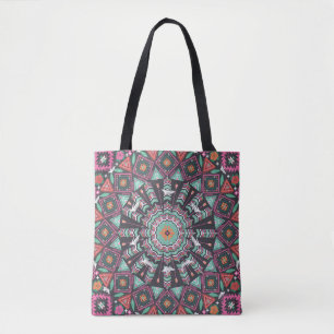 Aztec Geometric: farbiges Zirkelmuster Tasche