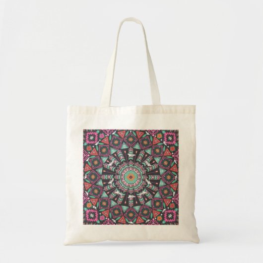 Aztec Geometric: farbiges Zirkelmuster Tragetasche (Vorne)
