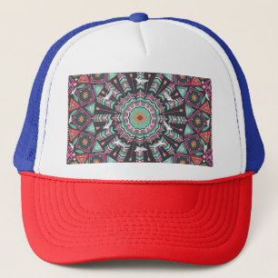 Aztec Geometric: farbiges Zirkelmuster Truckerkappe