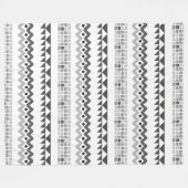 Aztec Geometric Gray Abstraktes Muster Fleecedecke (Vorderseite (Horizontal))