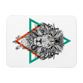 Aztec Geometric Lion Portrait Magnet (Horizontal)