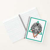 Aztec Geometric Lion Portrait Notizblock (Innenseite)