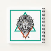 Aztec Geometric Lion Portrait Notizblock (Rückseite)