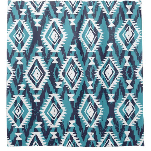Aztec Geometric Tribal Navajo Print Duschvorhang (Vorderseite)
