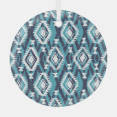 Aztec Geometric Tribal Navajo Print Ornament Aus Glas (Vorderseite)