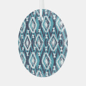 Aztec Geometric Tribal Navajo Print Ornament Aus Glas (Vorderseite links)