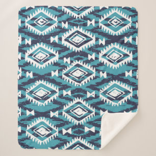 Aztec Geometric Tribal Navajo Print Sherpadecke