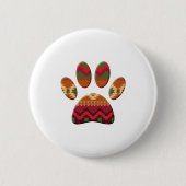 Aztec geometrisches Muster Art Dog Print Button (Vorderseite)