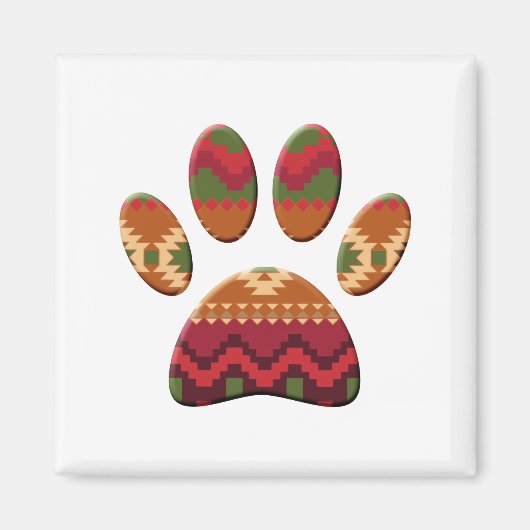 Aztec geometrisches Muster Art Dog Print Magnet (Vorne)