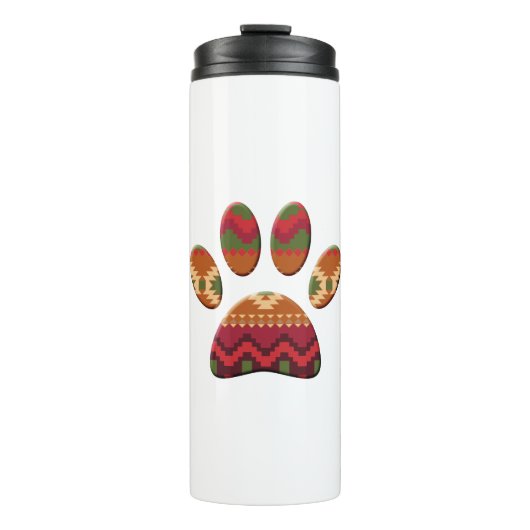 Aztec geometrisches Muster Art Dog Print Thermosbecher (Vorderseite)