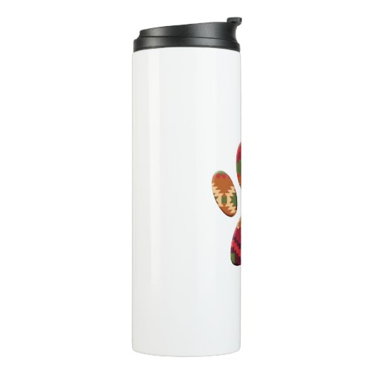 Aztec geometrisches Muster Art Dog Print Thermosbecher (Nach links gedreht)