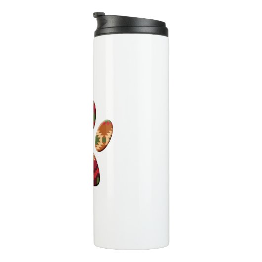 Aztec geometrisches Muster Art Dog Print Thermosbecher (Nach rechts gedreht)