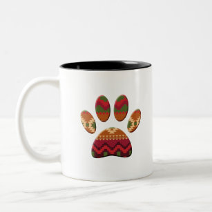 Aztec geometrisches Muster Art Dog Print Zweifarbige Tasse