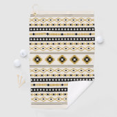 Aztec Gold Black Cream Mixed Motifs Muster Golfhandtuch (Insitu)