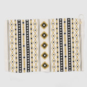 Aztec Gold Black Cream Mixed Motifs Muster Golfhandtuch (Horizontal)