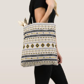 Aztec Gold Black Cream Mixed Motifs Muster Tasche (Von Nahem)