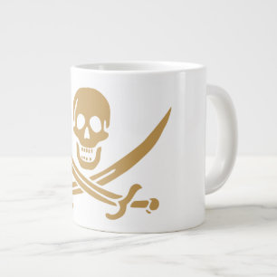 Aztec Gold Schädel & Cutlass Pirat Calico Jack Jumbo-Tasse