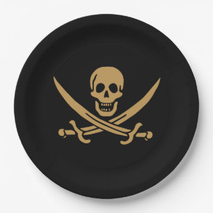 Aztec Gold Schädelsäbel-Pirat Calico Jack Pappteller