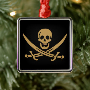 Aztec Gold Schädelschwert Pirat Calico Jack Ornament Aus Metall