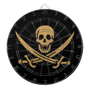 Aztec Gold Skull & Cutlass Pirat Calico Jack Dartscheibe