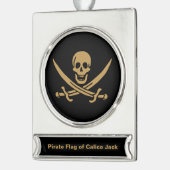 Aztec Gold Skull & Cutlass Pirate Calico Jack Banner-Ornament Silber (Links)