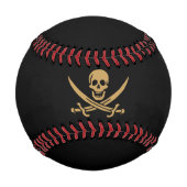 Aztec Gold Skull & Cutlass Pirate Calico Jack Baseball (Rückseite)