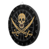Aztec Gold Skull & Cutlass Pirate Calico Jack Dartscheibe (Vorderseite rechts)
